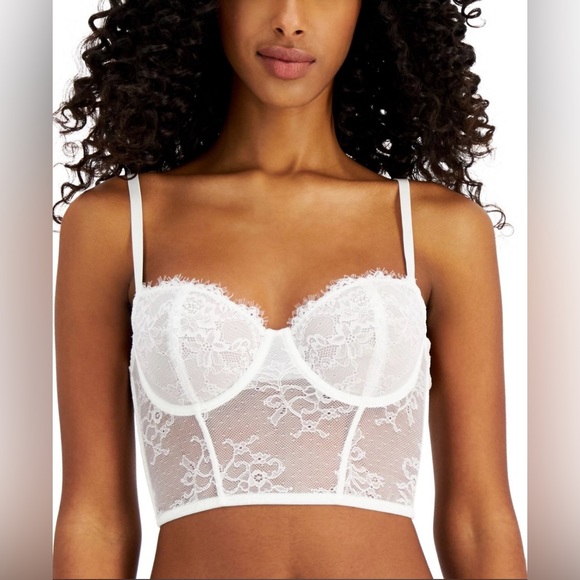 🤍 NWT! INC White Lace Bustier - Picture 1 of 1